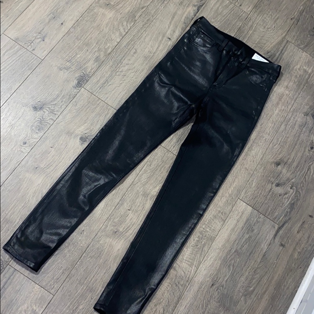 rag & bone Black Coated Skinny Jeans